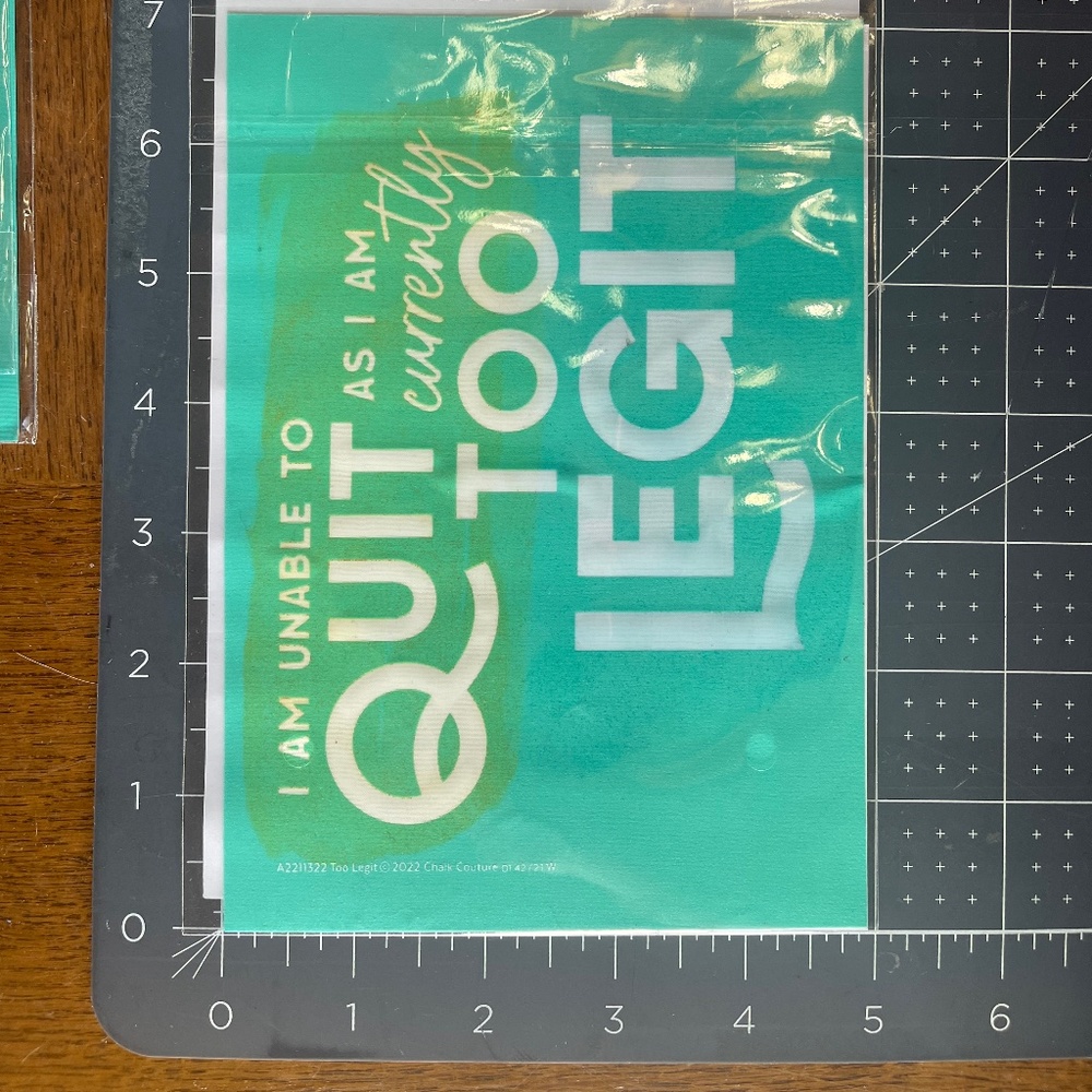 USED Chalk Couture A Size Transfer - Too Legit - A2211322